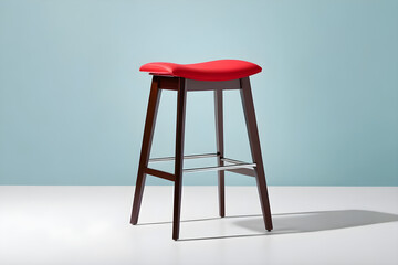 red stool,design,space, Generative AI