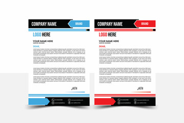 Modern Creative & Clean business style letterhead bundle of your corporate project design.set to print with vector & illustration. corporate letterhead, 
 red and sky blue colours ,made for business