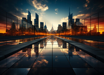 Fototapeta premium Beautiful architecture city buildings on a sunny day. 