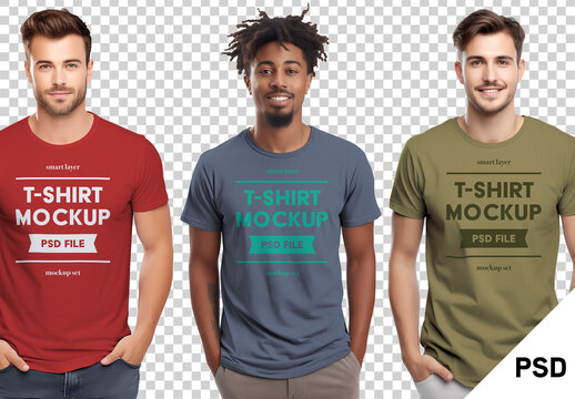 T-shirt mockup set, ai generated models