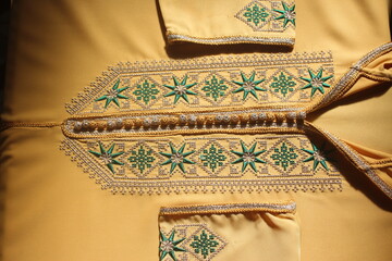 Moroccan jellaba Embroidery Details. women clothing.