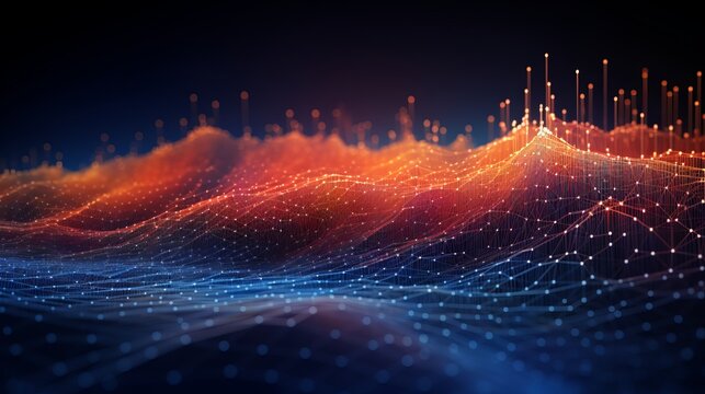 Abstract tech background: ai concept with big data visualization, science theme