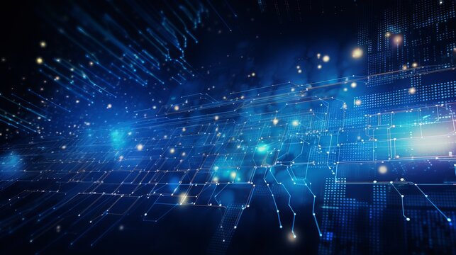 Abstract tech background: ai concept with big data visualization, science theme