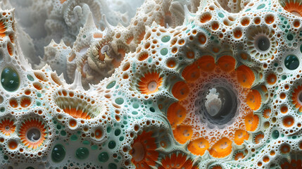 Close Up of a Colorful Coral Fractal