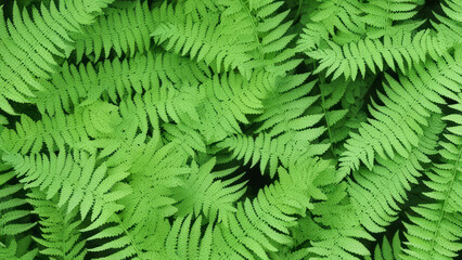 Fototapeta na wymiar A background of fern leaves growing next to each other.