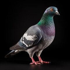 Naklejka premium pigeon dragon isolated on black background