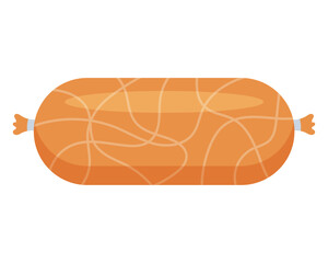 Boiled sausage. Food. Meat product. Vector illustration.