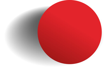 Red paper circle and shadow. Element for design