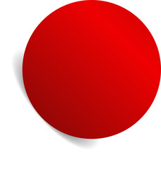 Red paper circle and shadow. Element for design