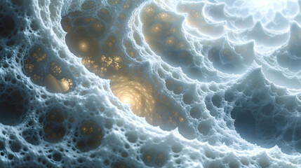 Close-Up View of Water Bubbles Fractal