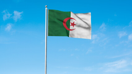 High detailed flag of Algeria. National Algeria flag. Africa. 3D Render.