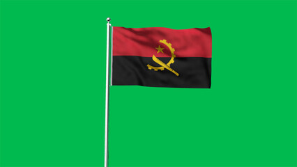 High detailed flag of Angola. National Angola flag. Africa. 3D illustration.
