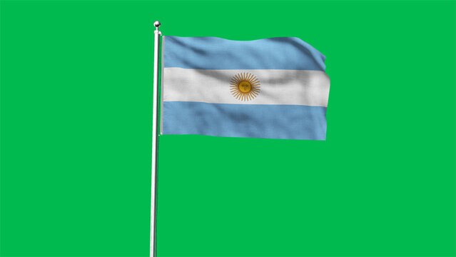 High detailed flag of Argentina. National Argentina flag. South America. 3D illustration.