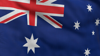 High detailed flag of Australia. National Australia flag. Oceania. 3D illustration.