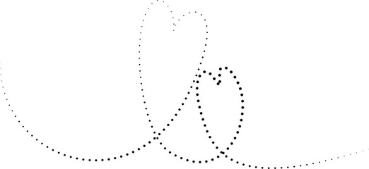 Dotted line heart shape, love, romantic