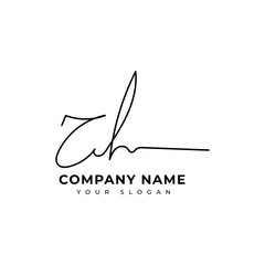 Ch Initial signature logo vector design