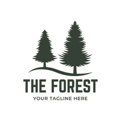 Tree logo design. Pine forest logo vector illustration