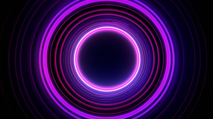 Magic fantasy portal. Round light frame, Futuristic teleport. light effect. Blue, purple, neon lights illuminate the night scene with sparks on a transparent background.