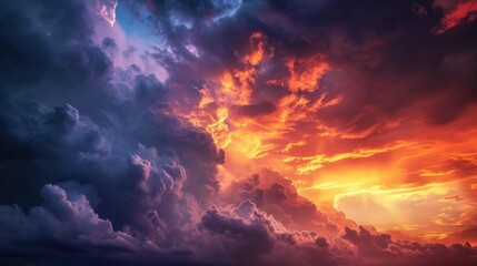 Fototapeta na wymiar Stormy sky during sunset