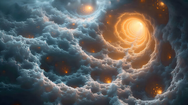 Computer Generated Image of a Spiral in the Sky Fractal