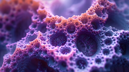 Close Up of Purple and Yellow Substance Fractal