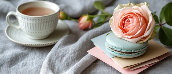 Mother's Day Cards & Treats on Grey Linen