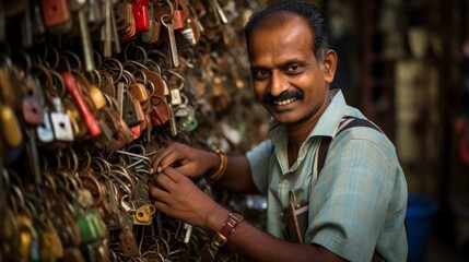 Calm lock picker with challenging locks precise technique