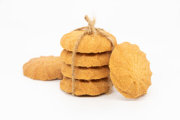 cookies or biscuits, traditional dessert, nutrition snack, dessert or breakfast food isolated on white background
