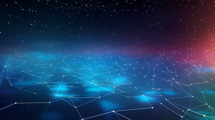 Digital technology blue rhythm wavy lines abstract graphic poster web page ppt background