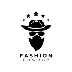 fashion cowboy logo vector illustrator design