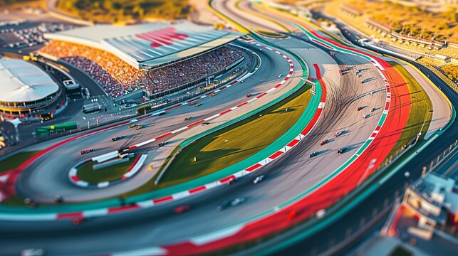 The method of carrying out the Formula 1. General view from a bird's-eye view.