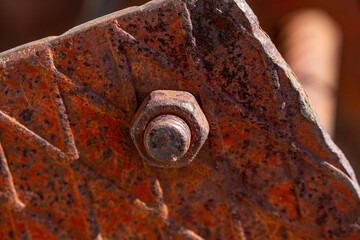 Detail from old metal rusty mooring equipment