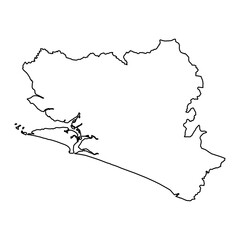 Southern Province map, administrative division of Sierra Leone. Vector illustration.