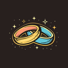 graphic logo of couple ring
