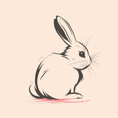 Obraz premium Rabbit Bunny Minimalist Logo