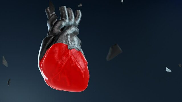 Heart Starts Beating Concept. 3D Animation
