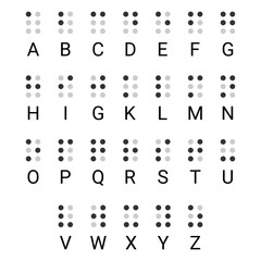Braille alphabet letters. Braille is for the visually impaired. Vector illustration.