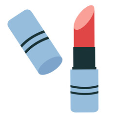 Red lipstick icon. Vector illustration.