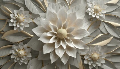 a visually striking 3D wallpaper portraying an overhead flower decoration against a background that complements the intricate details. Aim for a balanced composition that adds elegance to any space. 
