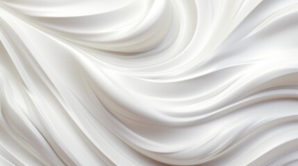 Abstract background with whipped white cream texture. Smooth fluid waves of liquid for banner, backdrop