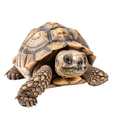 Obraz premium Desert Tortoise in natural pose isolated on white background, photo realistic