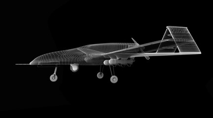 Fototapeta na wymiar Combat drone 3d model