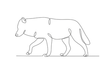 A wolf is hunting in the forest