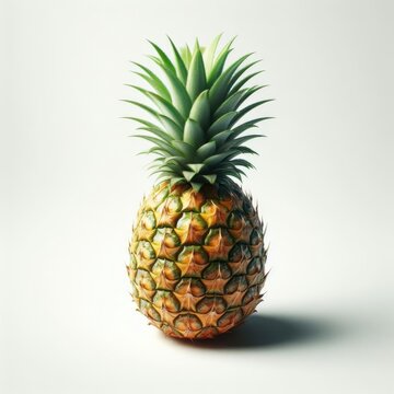 pineapple on white background, digital art
