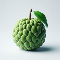 Fototapeta premium A Custard Apple isolated on the white background, digital art