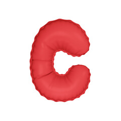 3D red coral color helium balloon letter C
