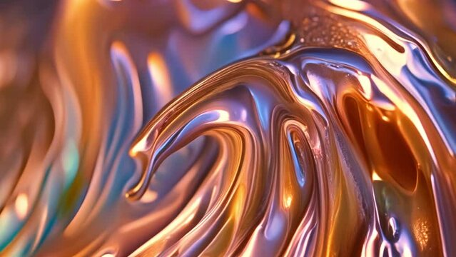 Witness the captivating beauty and allure as the camera delves into the intricacies of a gold-painted metal surface, revealing its mesmerizing details and reflecting the enigmatic dance of light.