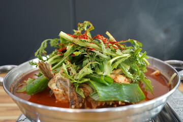 It is a traditional Korean fish stew made with plenty of red pepper powder or red pepper paste and...