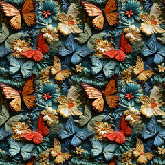 Fabrics embroidered seamless patterns of butterfly pastel color for various creative lovers and home decorating enthusiasts.NO.05