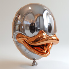 metallic helium balloon shaped like a duck
